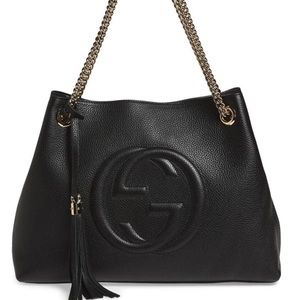 Gucci Soho Leather with Chain Black Tote